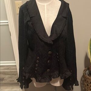 Funhouse Victorian Gothic Steampunk Brocade Blouse
